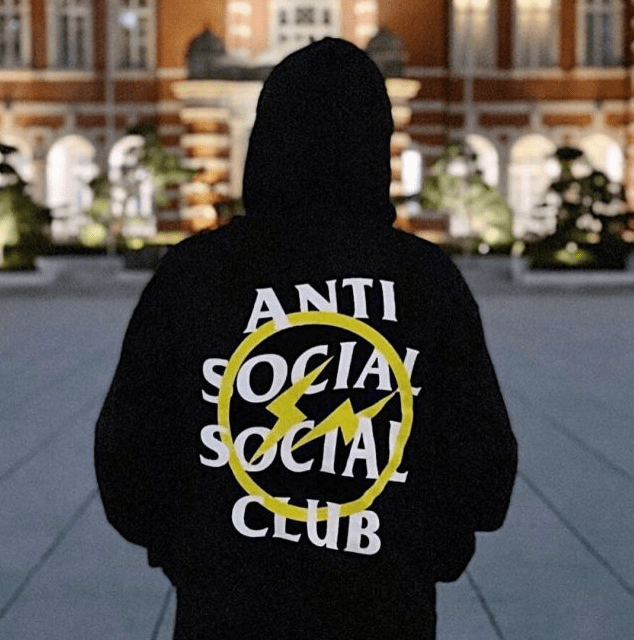 Áo Anti Social Social Club x Fragment Yellow Bolt Hoodie Black ...