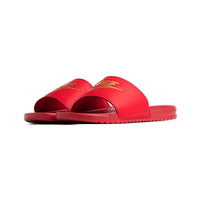 Nike benassi red discount gold